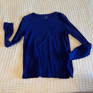 Blue Long Sleeve Pima Cotton Talbots Tee